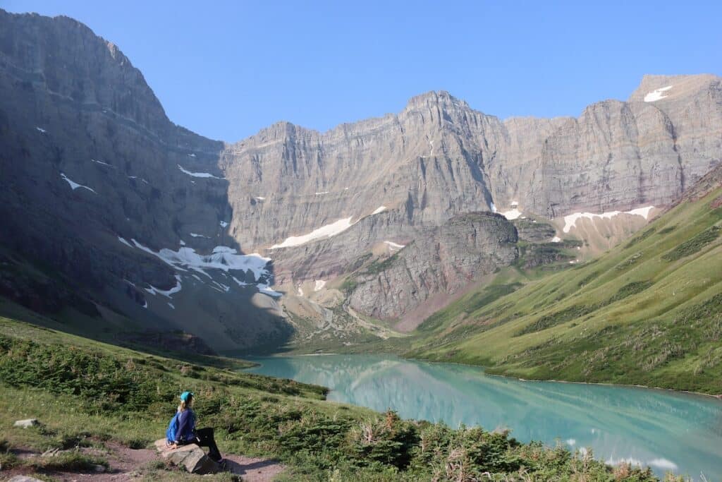 alex enjoying the view of cracker lake