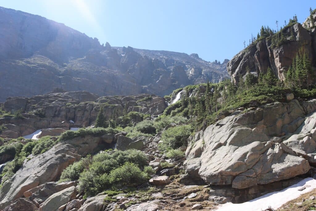 the scramble up to sky pond
