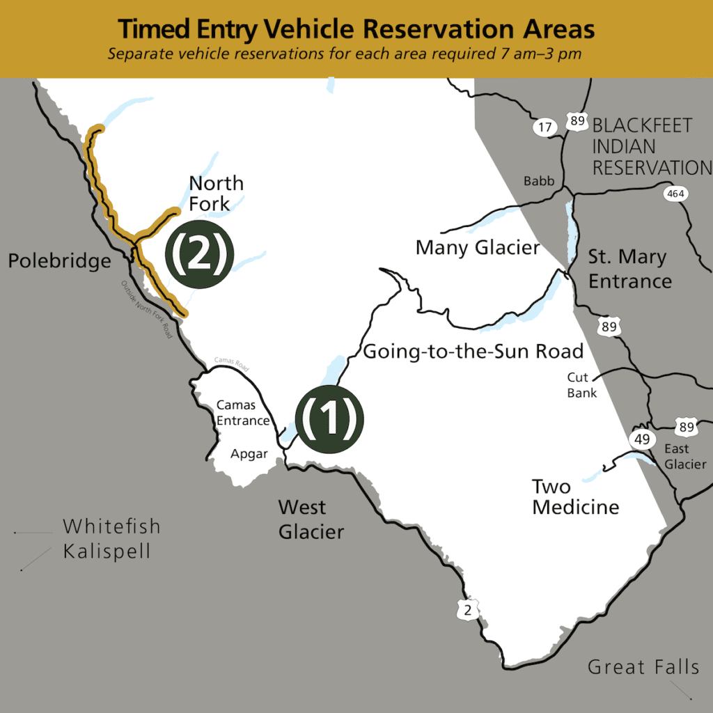 map of the timed entry reservation system for 2025