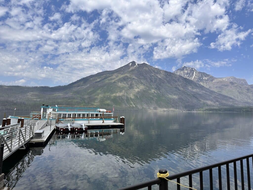 the dock where you catch boat tours from lake mcdonald
