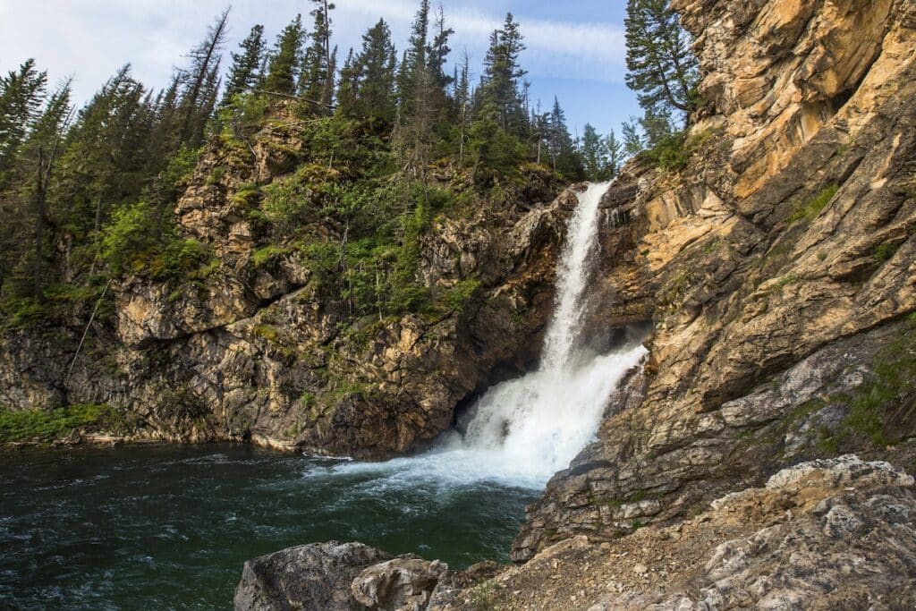 running eagle falls in glacier national park