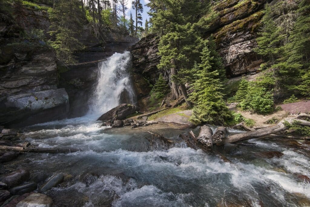baring falls in glacier national park