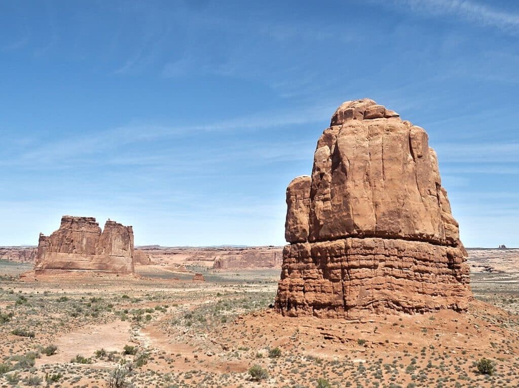 view from the la sal mountains viewpoint in arches national park