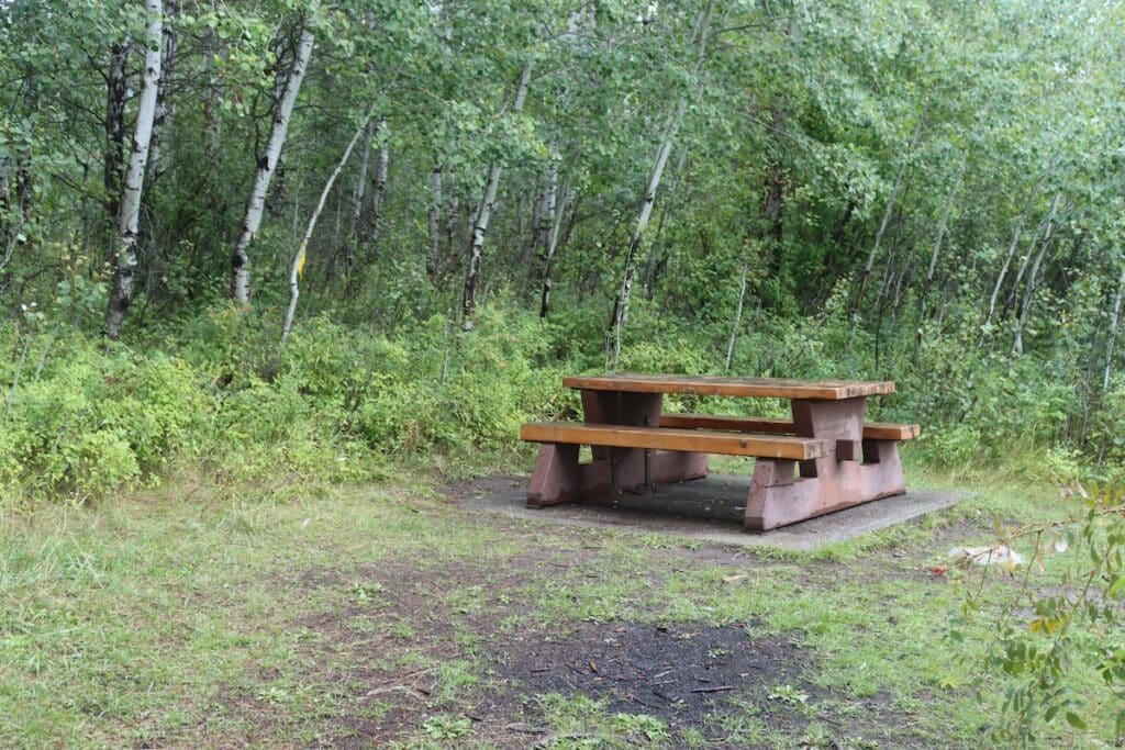campsite at norbury lake provincial park