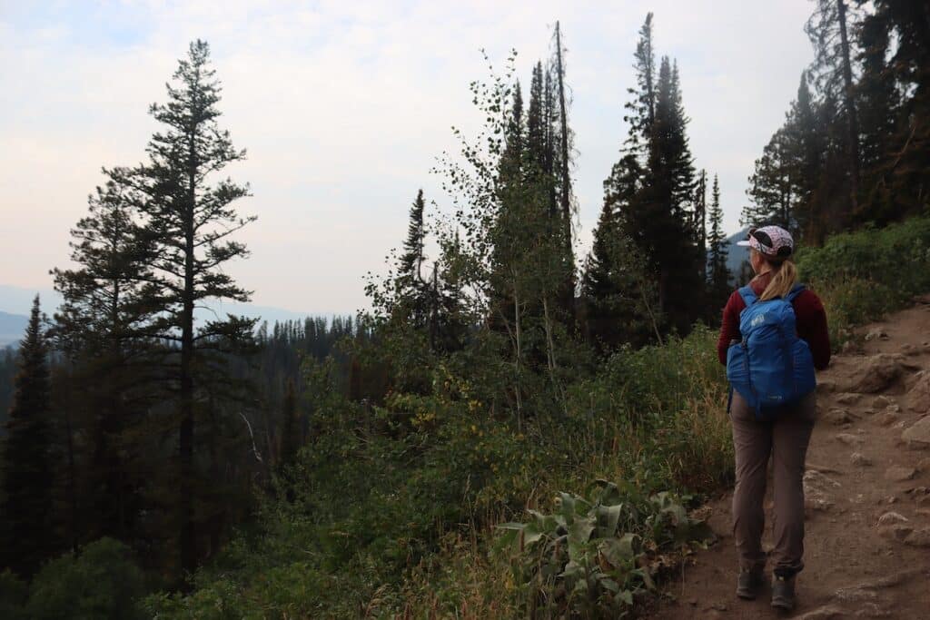 alex on the switchbacks up to delta lake