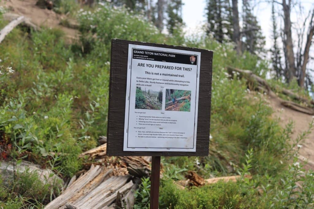 the sign leading to delta lake