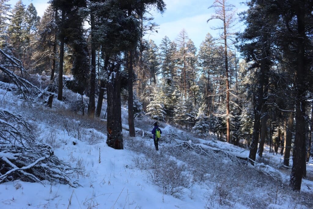 alex on a winter hike in lone pine state park