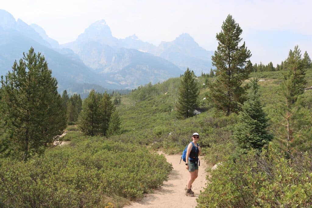 alex hiking to taggart lake