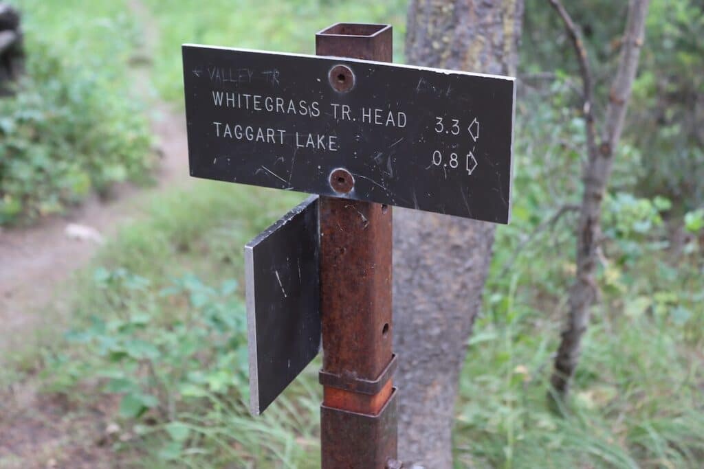 sign on the taggart lake loop