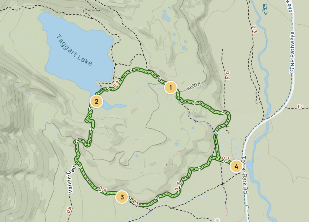 map of the taggart lake hike